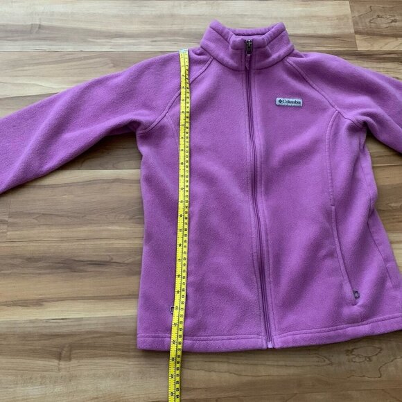 Columbia Youth Girls Fleece Zip Up Jacket Size Large 14/16 Violet Purple Lilac - Picture 4 of 11